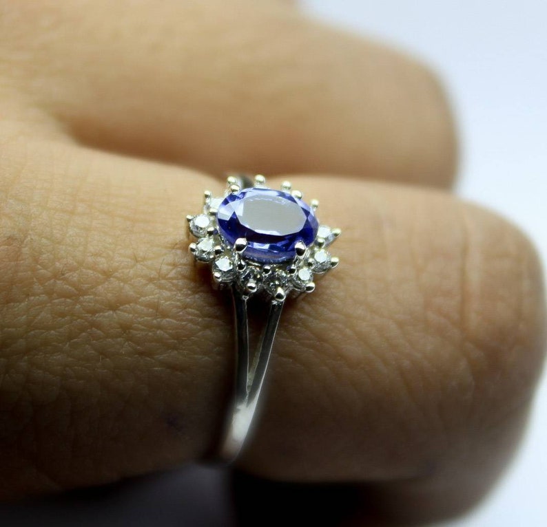 Sale low price Natural Tanzanite 925 Sterling silver ringEngagement ring.