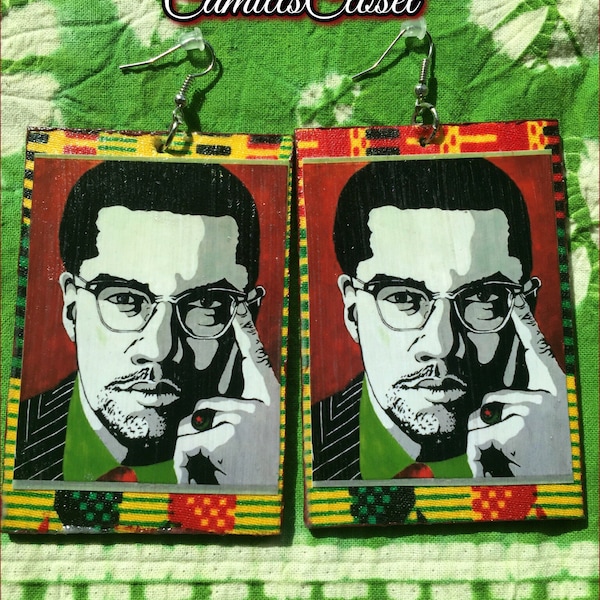 Handcrafted #MalcomX earrings