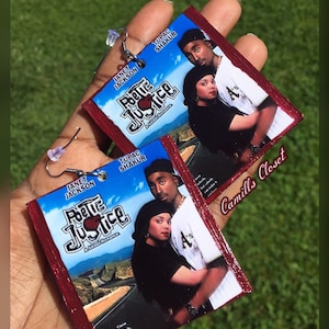 Poetic Justice Movie Cover Earrings ~ Tupac & Janet Jackson