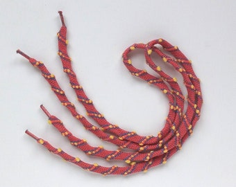 Flat Pink Coral Striped Shoelaces Kids Shoelaces  20.86" / 53 cm long