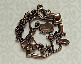 Pendant Alice in Wonderland, Antique Bronze Pendants, Alice Pendants,  PB_327