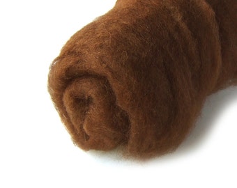 3.52 oz / 100 g Carded wool for felting brown color, # 75