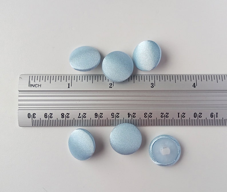 Blue - 1.5cm Handmade Fabric Small Button (Set of 12) 17