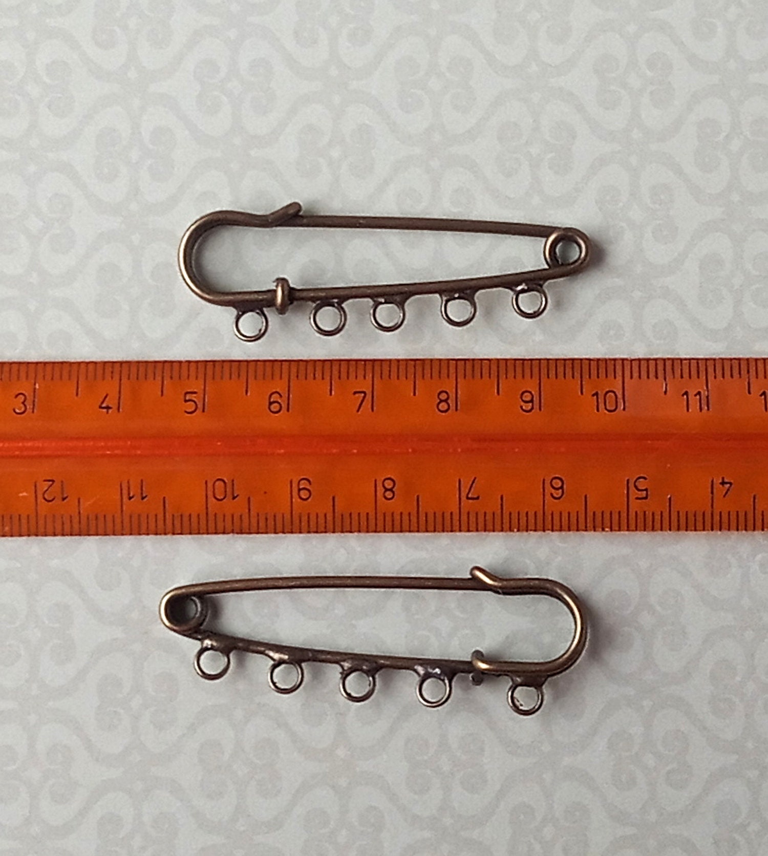 5/10 PCS Brooch Pin Loops Bronze Safety Pin 5 Holes, PIN-004 - Etsy