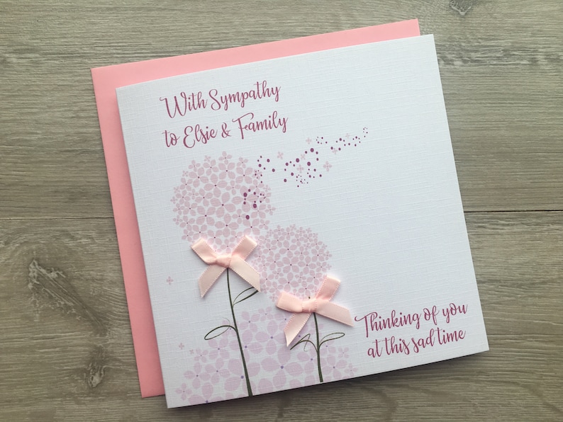 Handmade Personalised Sympathy Condolence Bereavement Sorry for Your Loss Card