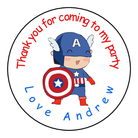 Personalised Big Hero 6 Birthday Party Stickers Thank You Sweet Cones Label Seal