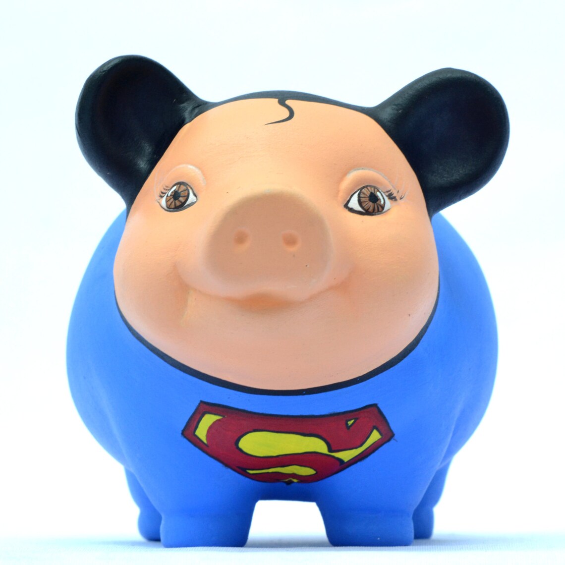Superman Piggy Bank Superhero Piggy Bank Superman Comic Etsy