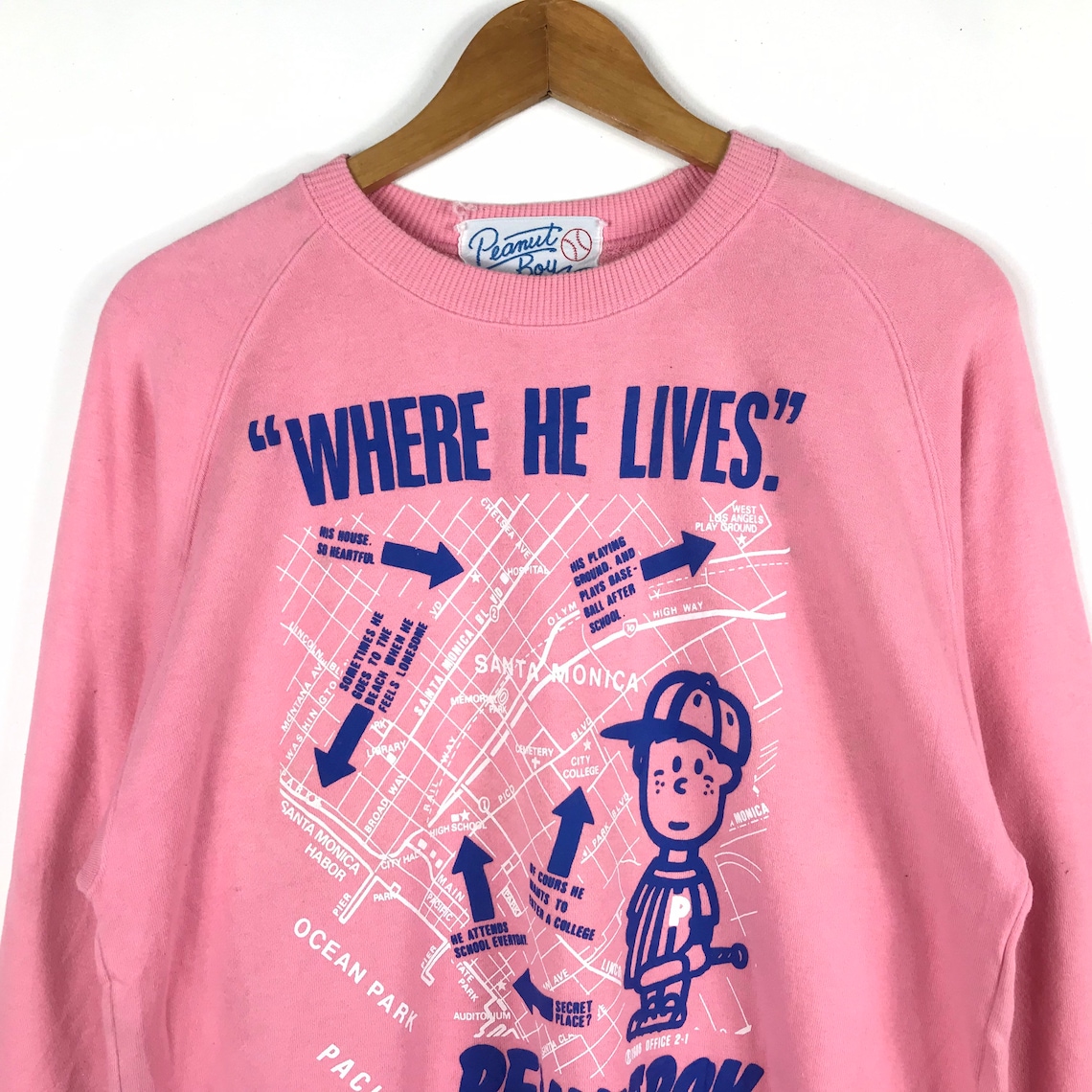 Rare Vintage Peanut Boy Where He Lives Big Logo Jumper Etsy