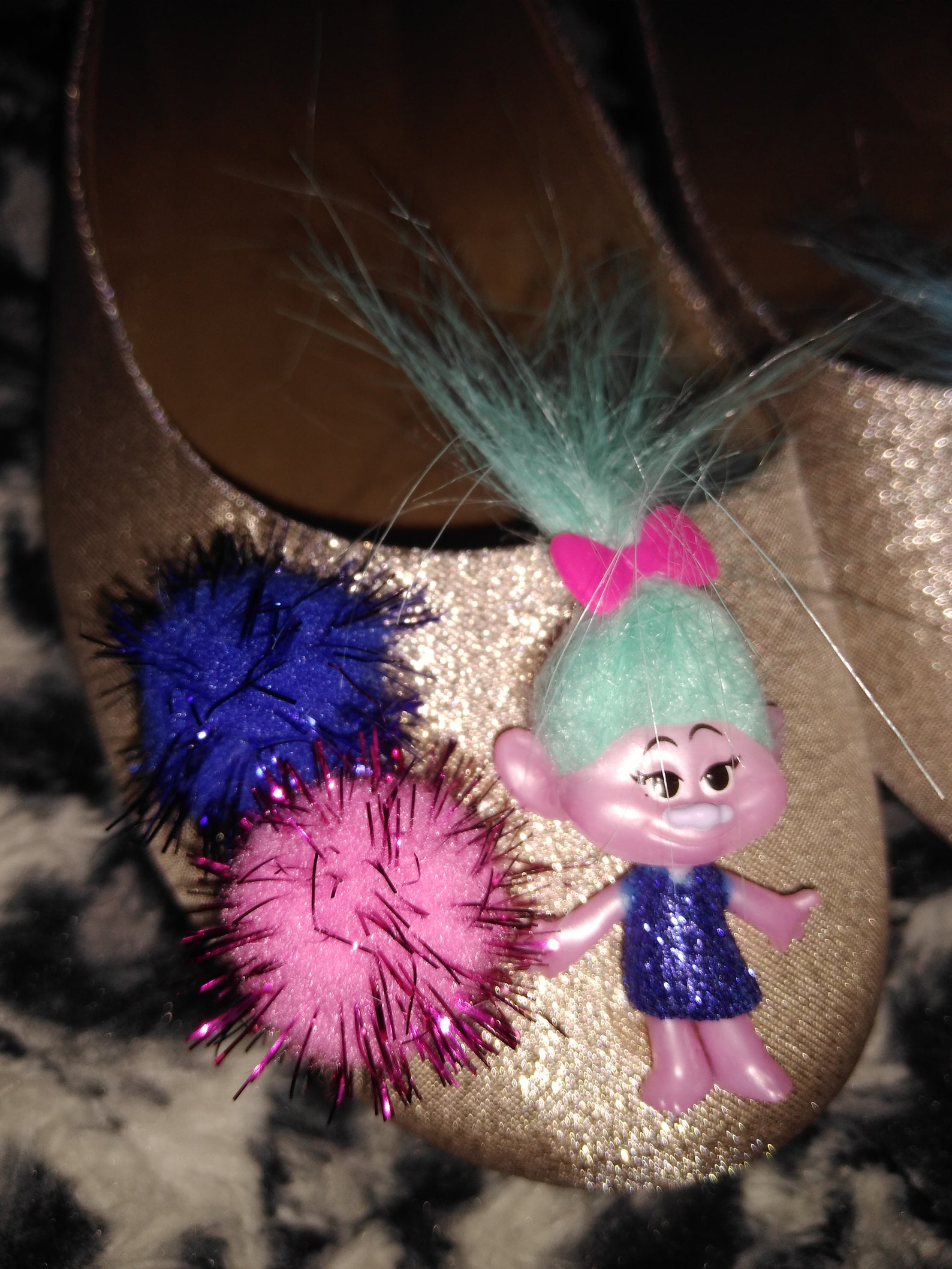 troll doll bling gold ballet flats shoes 11 troll doll bling gold ballet flats shoes 11