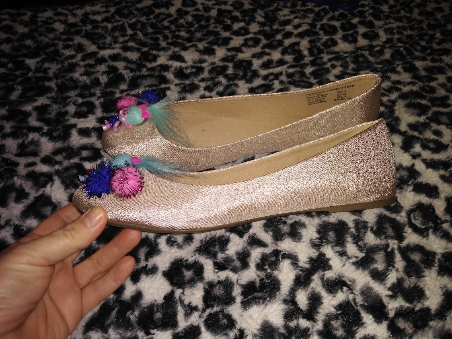 troll doll bling gold ballet flats shoes 11 troll doll bling gold ballet flats shoes 11