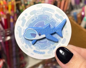 Whale Shark Pin | Enamel Shark Badge