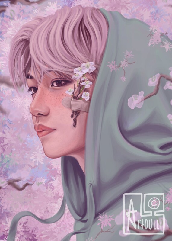 felix blossom stray kids photocard freebie art print etsy ireland
