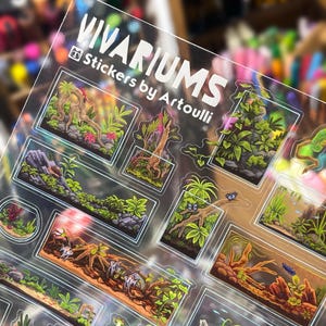 Terrarium Aquarium Sticker Sheet VIVARIUMS | Clear Transparent Stickers