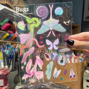 BUGS! Sticker Sheet | Clear Transparent Bug Stickers