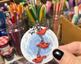 Mini Shrimp Charm | Enamel Aquarium Neocaridina Phone Charms