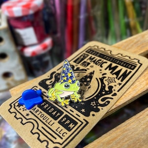 Wizard Frog Enamel Lapel Pin | Magic Frog Badge image 3