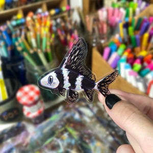 Clear Fish Sticker | Transparent Waterproof Highfin Shark Sticker