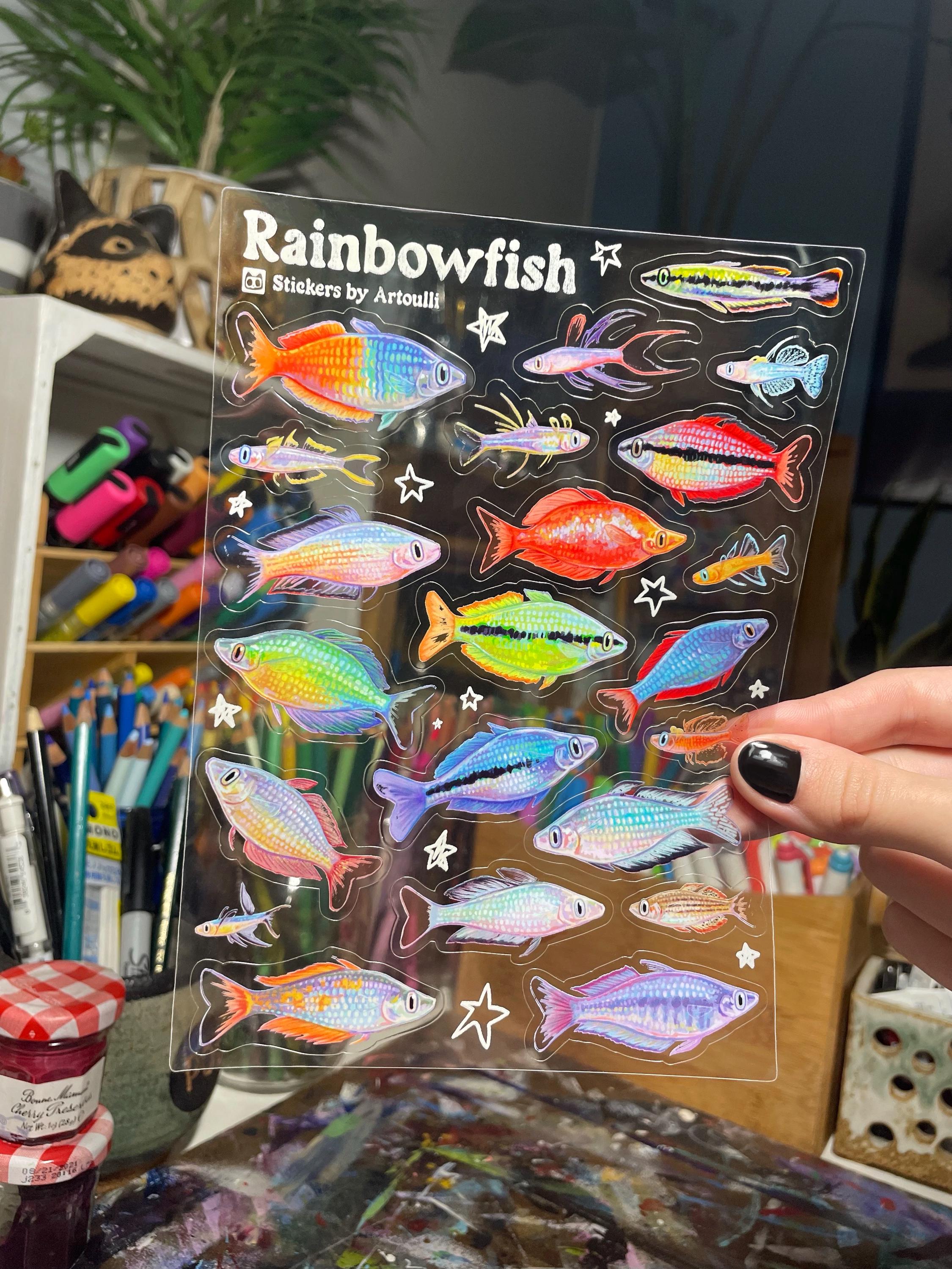 Transparent Fish Sticker Rainbowfish Sticker Sheet | Clear Transparent Aquarium Fish Stickers - Etsy