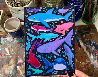 SHARKS! | 5x7 Art Print