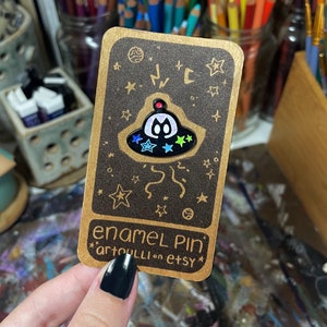 Flying Saucer Space Kitty Enamel Pin | UFO Cat Badge