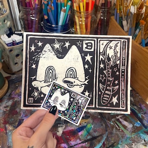 Abgesetzt | Kunstdruck + Holo Sticker