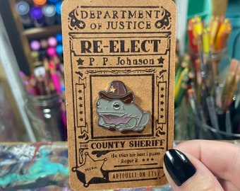Sheriff Frog Enamel Lapel Pin