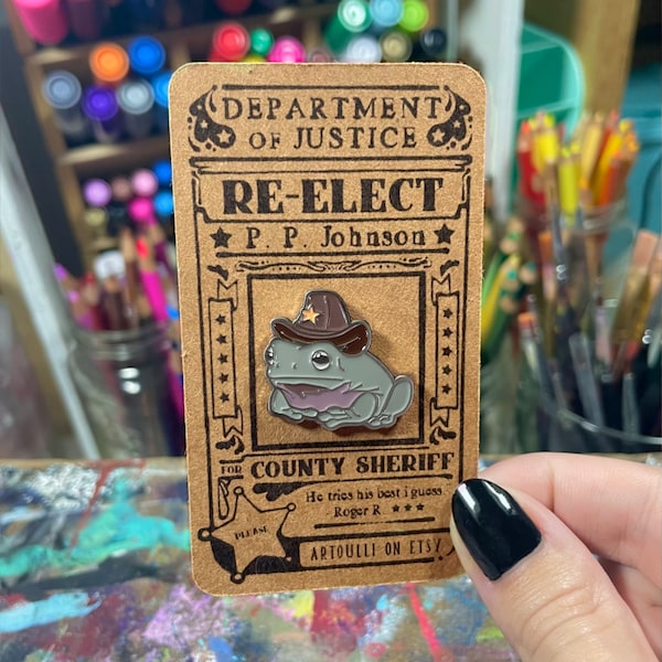 Sheriff Frog Enamel Lapel Pin