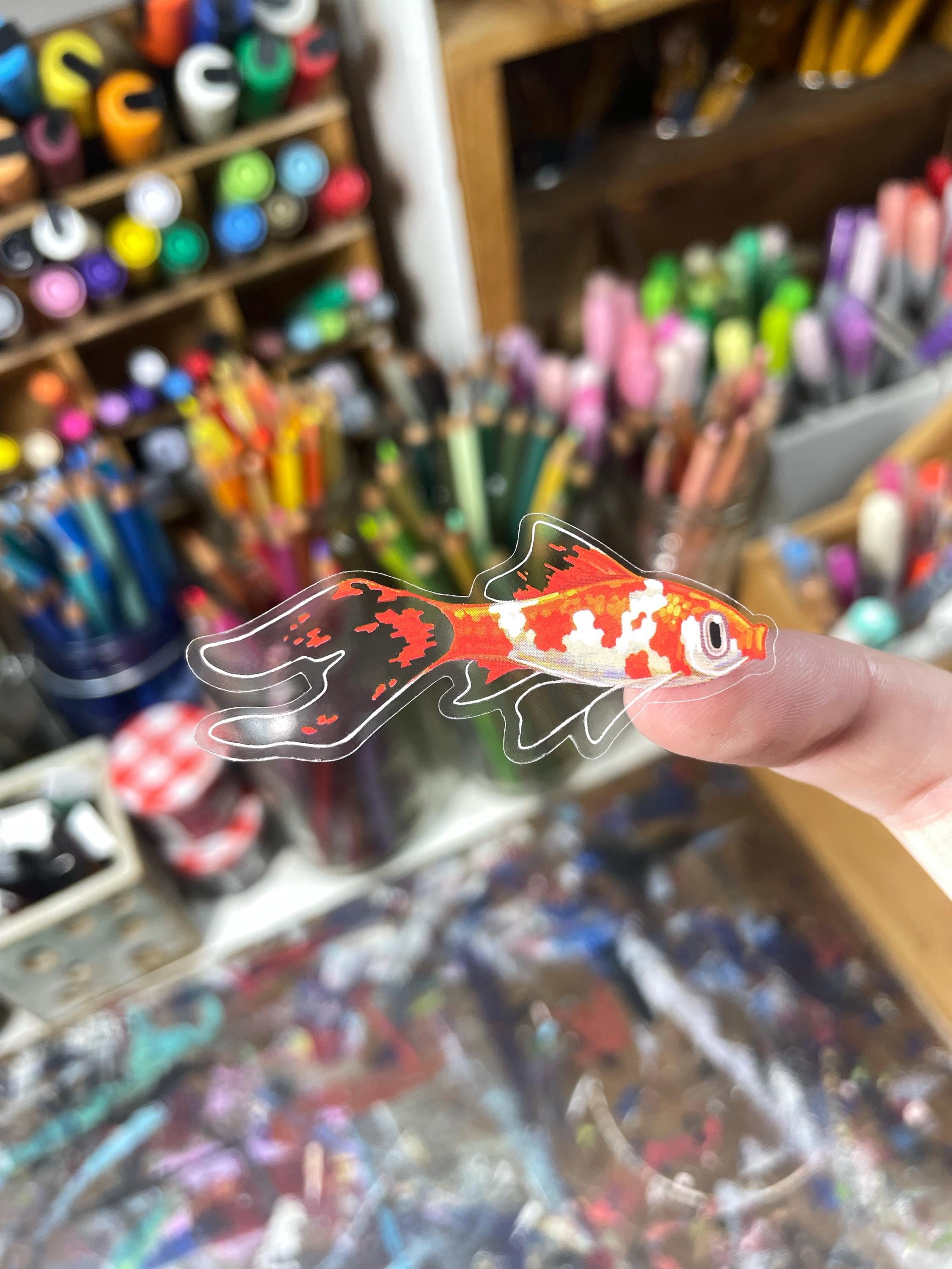 Goldfish Sticker Sheet | Clear Transparent Freshwater Fish Stickers - Etsy