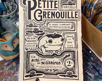 Vintage Frog Poster | A4 Recycled Cotton Print