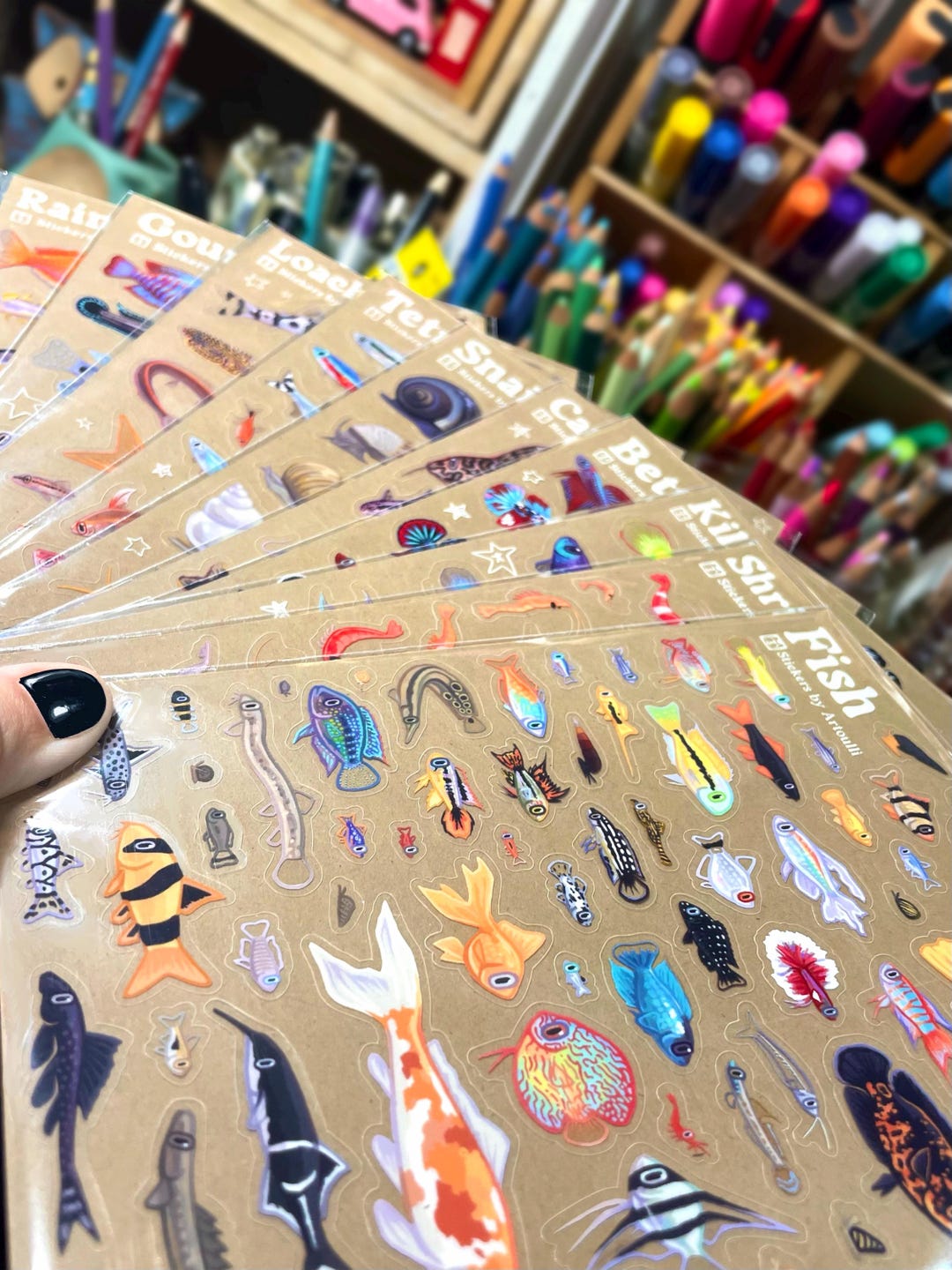 Transparent Fish Sticker MULTIPACK Clear Aquarium Fish Sticker Sheets | 200+ Transparent ...