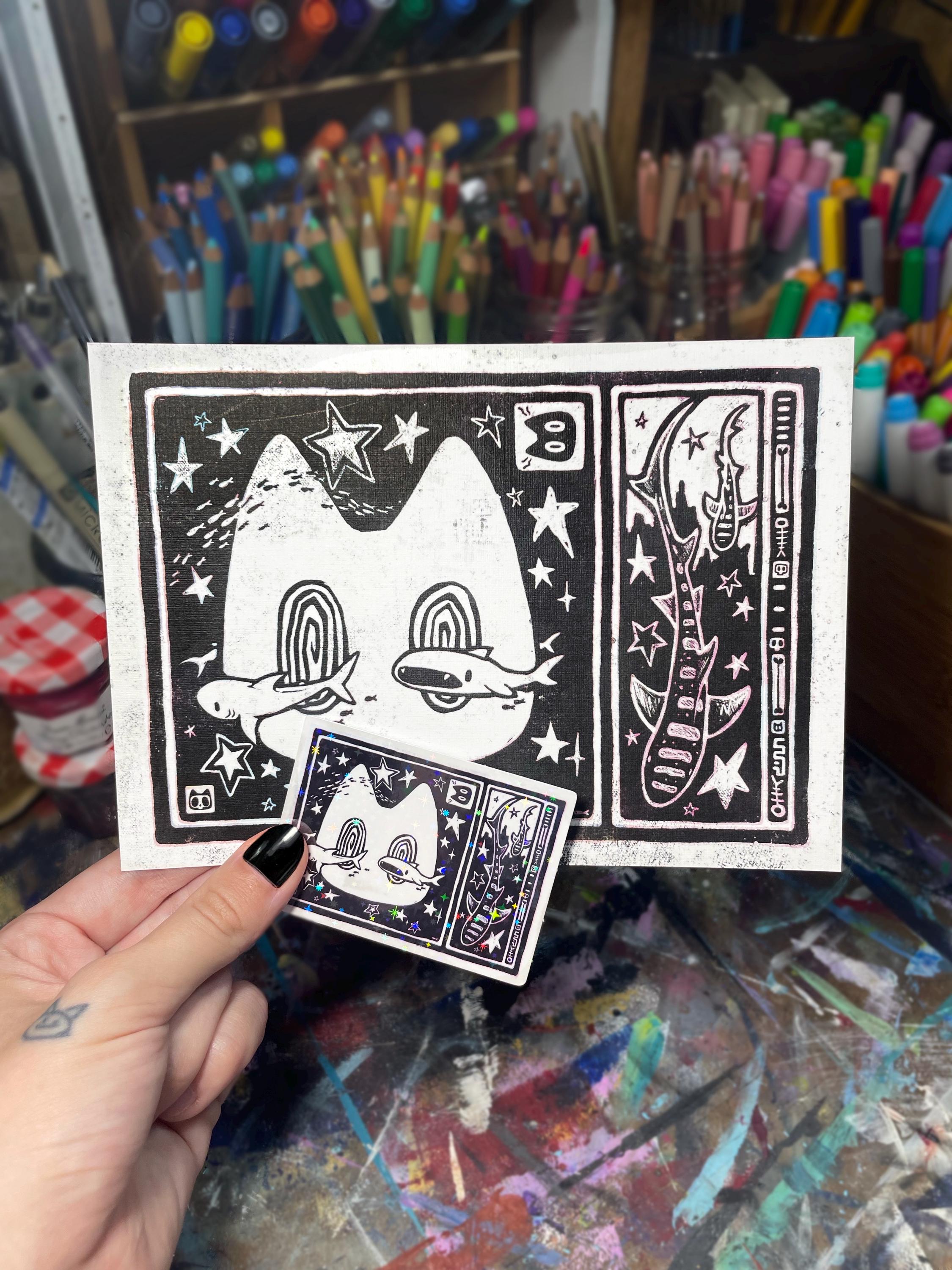 Spaced Out | Art Print + Holo Sticker