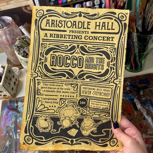 Vintage Frog Concert Poster | Cotton Paper Print