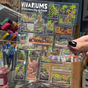 Terrarium Aquarium Sticker Sheet VIVARIUMS | Clear Transparent Stickers