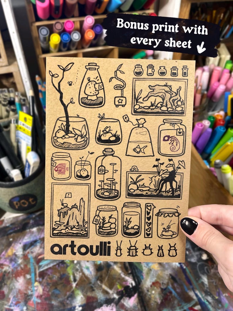 Terrarium Aquarium Sticker Sheet VIVARIUMS | Clear Transparent Stickers image 10