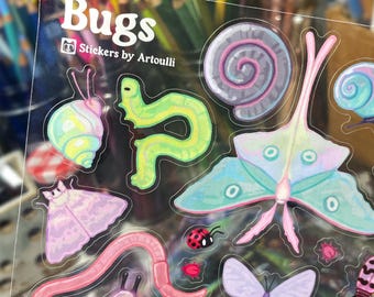 BUGS! Sticker Sheet | Clear Transparent Bug Stickers