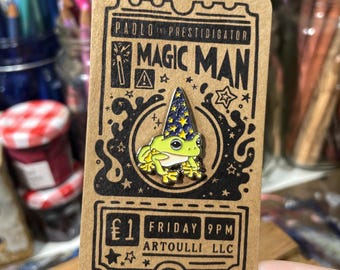 Wizard Frog Enamel Lapel Pin | Magic Frog Badge