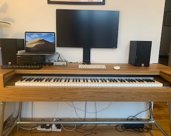 Composers desk, industrial style studio workstation, music production desk, Gaming table, office desk, keyboard stand, table