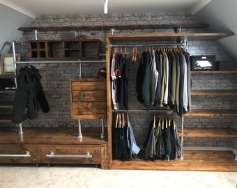 Wardrobe industrial style made with reclamied timber , bespoke made to order