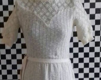 Cream vintage dress from the 70's by Keynote - S/M