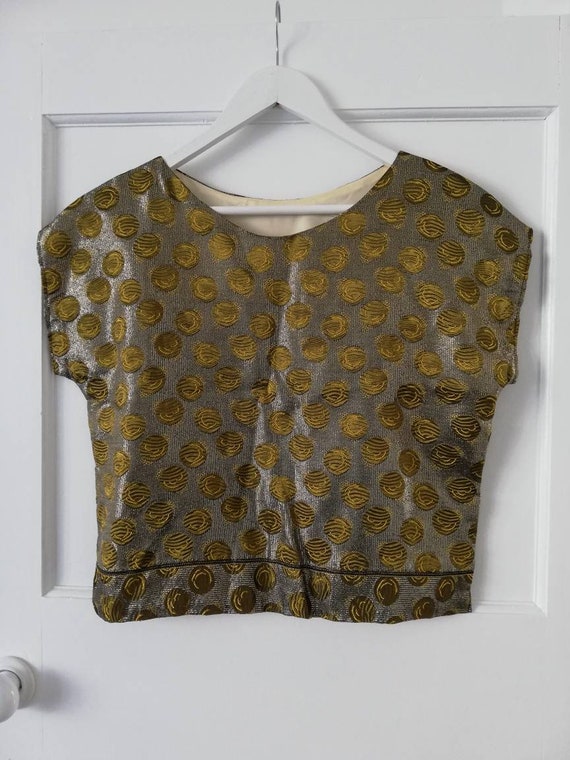 Metalic brocade top from the 1960's - medium
