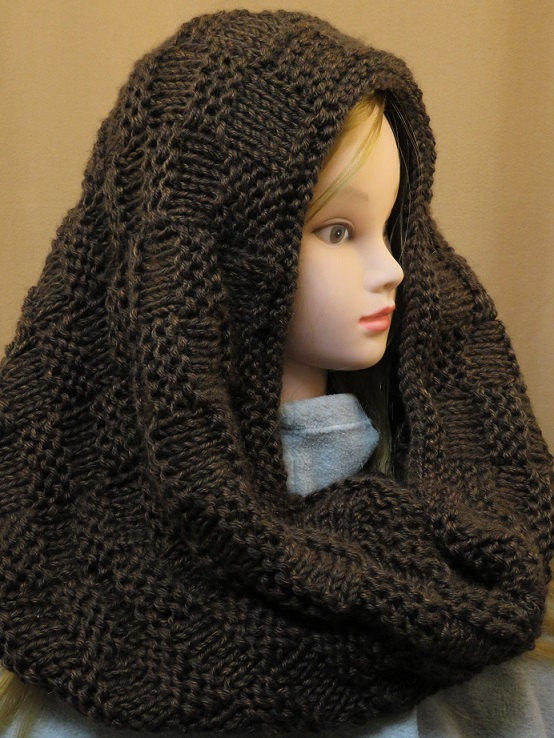 Knit Hooded Cowl Womens Hooded Cowl Knit Snood Knit Etsy