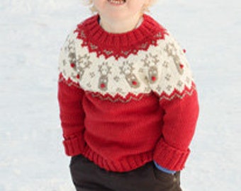 Little Red Nose * Children's sweater * Knitted sweater * Size. 92 - 152