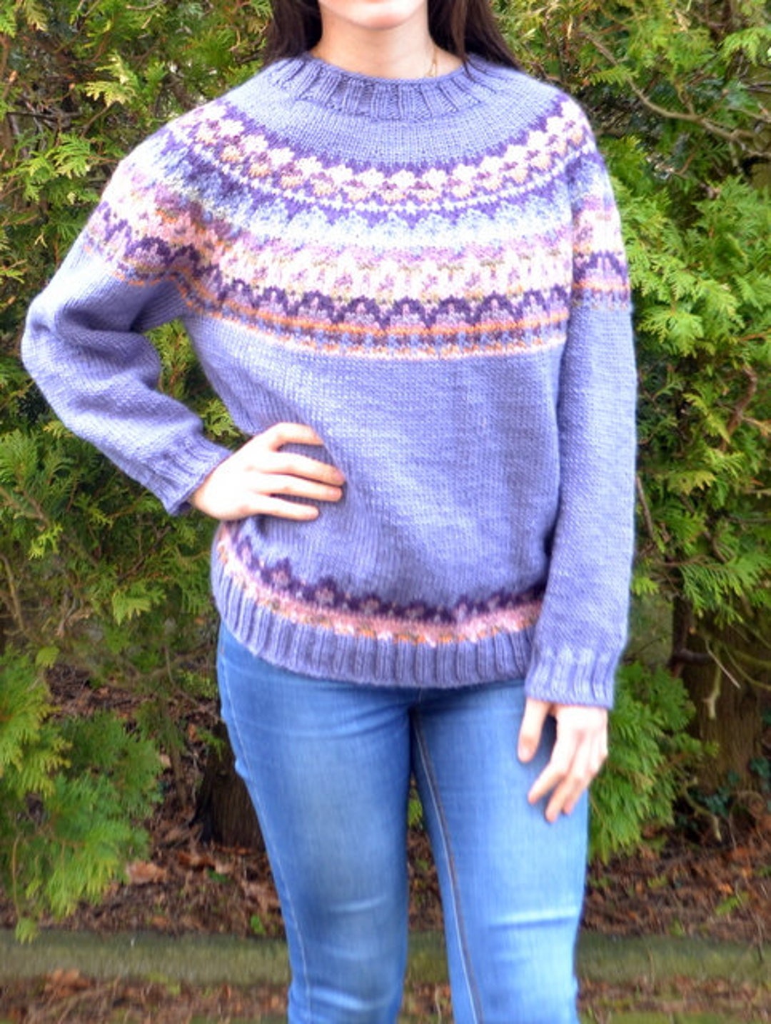 Winter Heart maglione lavorato a maglia con carré rotondo