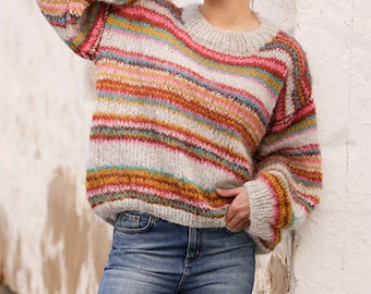 Moroccan Market Muse * Women's sweater size 34 - 44/46 (XS - XXL) Alpaca and Merino knit sweater