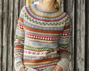 Winter Carnival, Norwegian handmade women's sweater, sz. XS (32 - 34) knit sweater