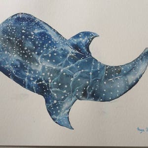 Whale Shark, whale shark watercolour, whale shark painting, child wall art, whale nursery, whale painting, whale watercolor, nursery decor