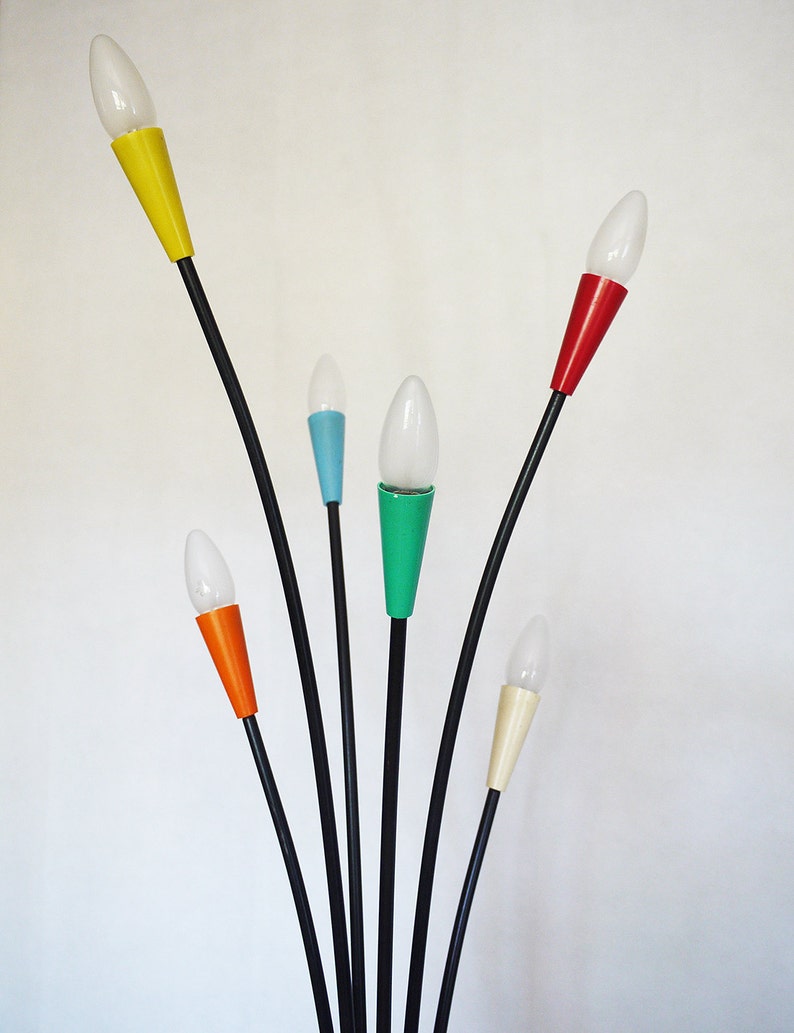 Midcentury Multicolor Sputnik Floor Lamp, Italy, 1950s Etsy