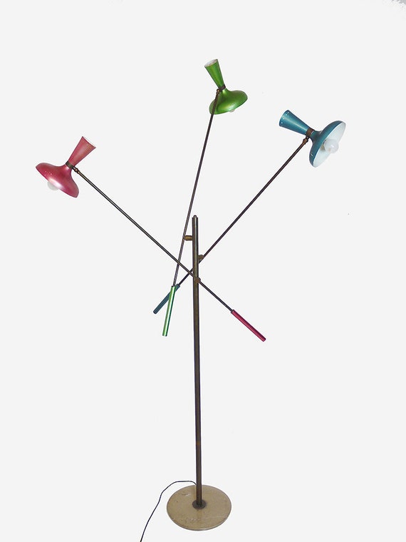 Mid Century Arredoluce Modernist Floor Lamp Multicolored Etsy