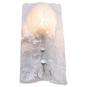 1960s Austria Kalmar Large Wall Sconce Iced Murano Glass & Chrome