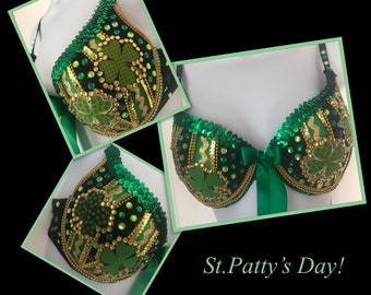 St Patrick's Day Bra-Outfit-sexycostume-stpattysdaylingerie-raveb